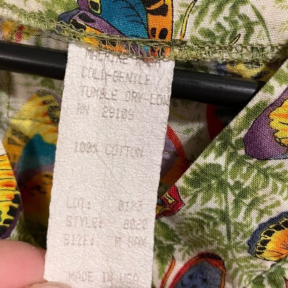 Cotton Club Retro Fun Multicolor Butterfly and Fern Short Sleeve Medical Scrubs - Picture 6 of 7